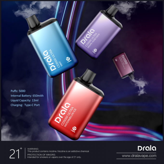 5000 da nicotina descartável da caixa 50mg de Vape dos sopros cigarro eletrônico descartável recarregável 2