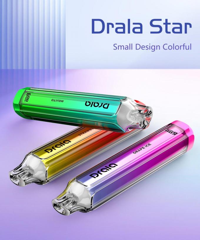 Dispositivo descartável da vagem de Vape dos sopros da estrela 600 de Drala 0